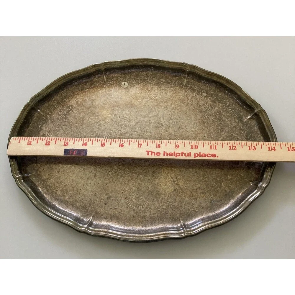 Sheffield Silver Company Silver-Plated Tea Tray Made in USA 14